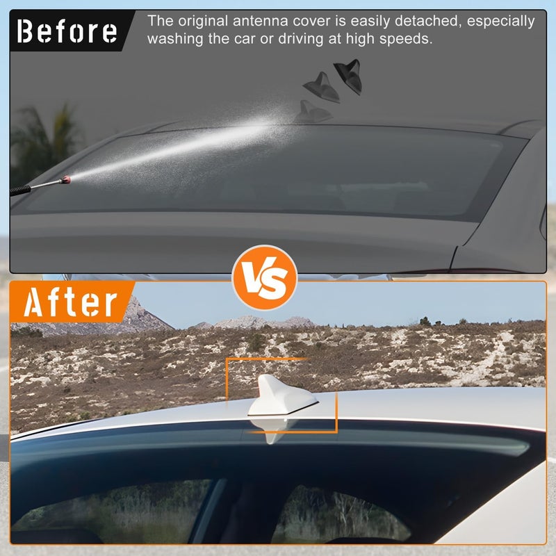AMSPRAC Shark Fin Antenna Cover,Car Roof Antenna Caps Compatible with Hyundai Sonata LF 4Doors Sedan 2014-2019,for Elantra 2011-2016;for Kia Optima 2014-2016,96210-3X100/962102T700ABT,White - Image 4
